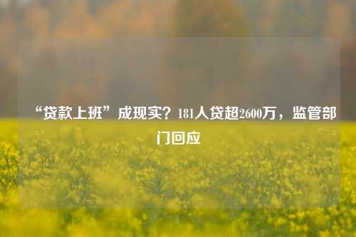 “贷款上班”成现实？181人贷超2600万，监管部门回应 贷款人 金融 郑州贷款 行业新闻 第1张