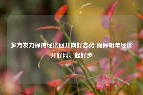 多方发力保持经济回升向好态势 确保明年经济开好局、起好步 宏观经济 国内宏观 经济 行业新闻 第1张