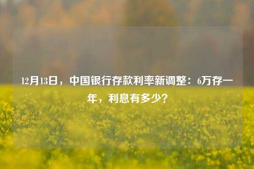 12月13日，中国银行存款利率新调整：6万存一年，利息有多少？ 银行 存款利率 中行 行业新闻 第1张