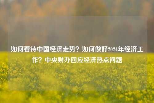 如何看待中国经济走势？如何做好2024年经济工作？中央财办回应经济热点问题 政策风险 经济 经济风险 行业新闻 第1张