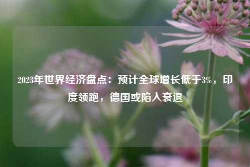 2023年世界经济盘点：预计全球增长低于3%，印度领跑，德国或陷入衰退 国外宏观 世界经济 德国经济 行业新闻 第1张