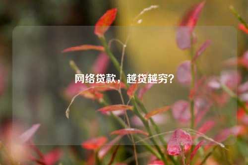 网络贷款，越贷越穷？ 网络贷款 行业新闻 第1张